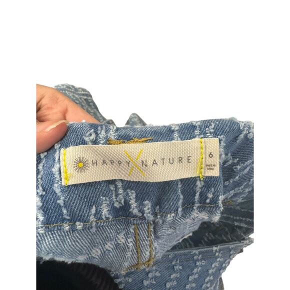 Happy X Nature Boho High Waisted Shorts Overalls Jumper Cotton Women's Size 6 - Picture 7 of 8